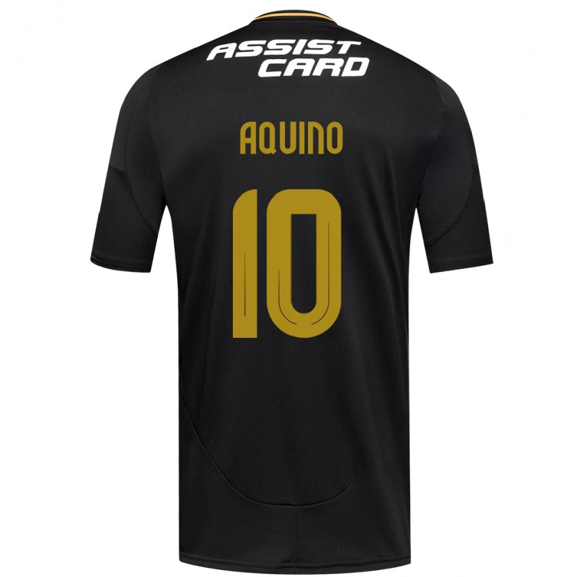 Danxen Niño Camiseta Claudio Aquino #10 Negro Blanco 2ª Equipación 2025/26 La Camisa México