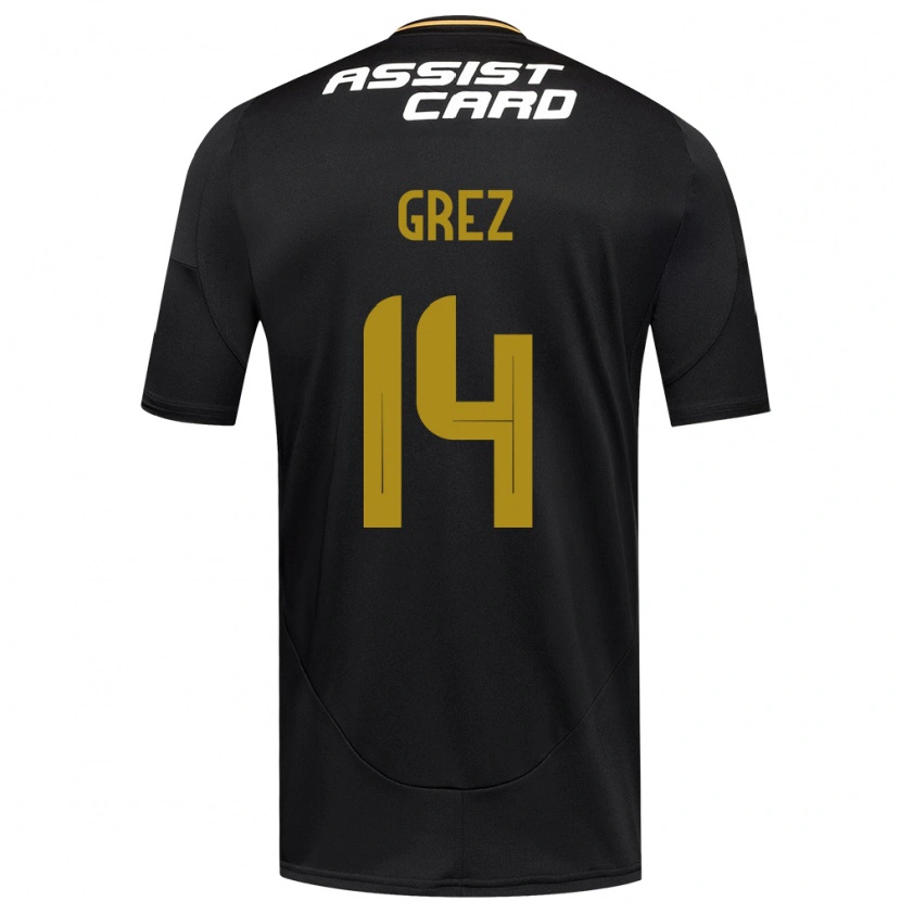 Danxen Niño Camiseta Javiera Grez #14 Negro Blanco 2ª Equipación 2025/26 La Camisa México