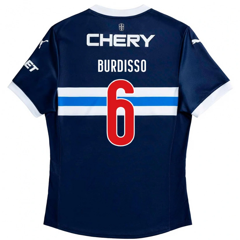 Danxen Niño Camiseta Guillermo Burdisso #6 Negro Azul 2ª Equipación 2025/26 La Camisa México