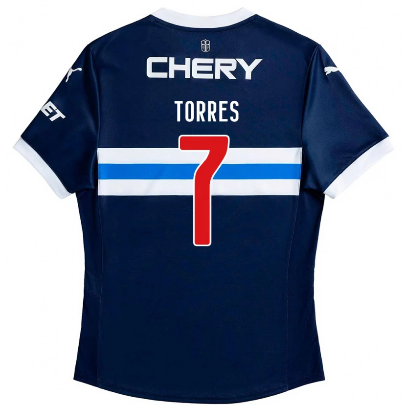 Danxen Niño Camiseta Joaquín Torres #7 Negro Azul 2ª Equipación 2025/26 La Camisa México
