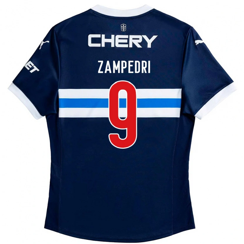 Danxen Niño Camiseta Fernando Zampedri #9 Negro Azul 2ª Equipación 2025/26 La Camisa México