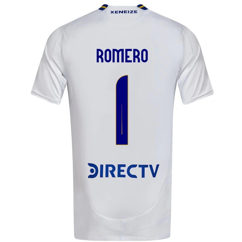 Danxen Niño Camiseta Sergio Romero #1 Blanco Azul 2ª Equipación 2025/26 La Camisa México
