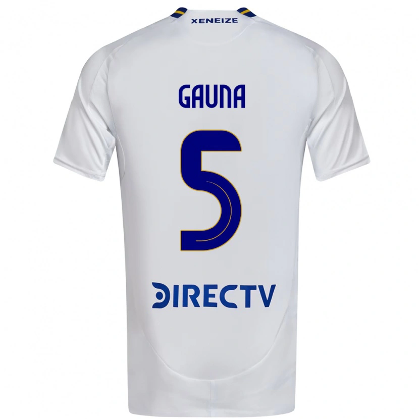 Danxen Niño Camiseta Santiago Gauna #5 Blanco Azul 2ª Equipación 2025/26 La Camisa México