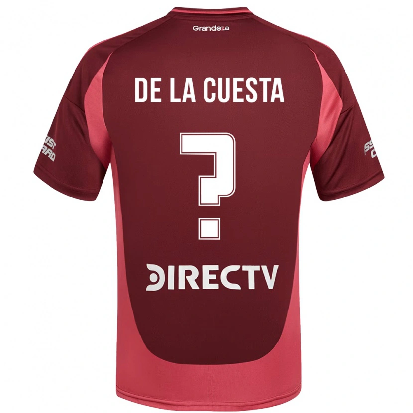 Danxen Niño Camiseta Agustín De La Cuesta #0 Blanco Rojo 2ª Equipación 2025/26 La Camisa México