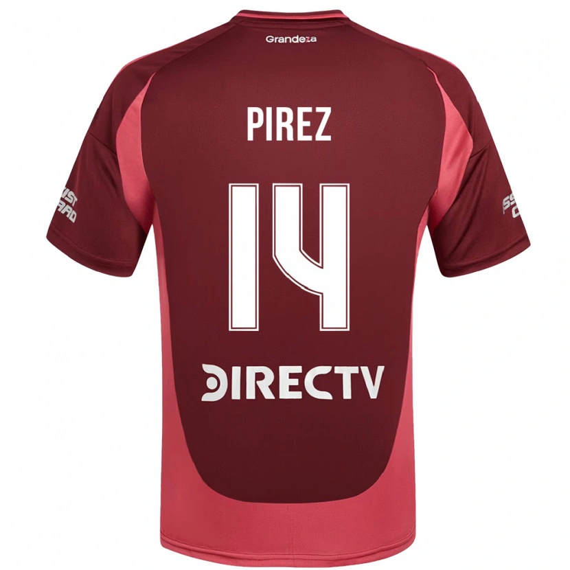 Danxen Niño Camiseta Leandro González Pírez #14 Borgoña Magenta 2ª Equipación 2025/26 La Camisa México