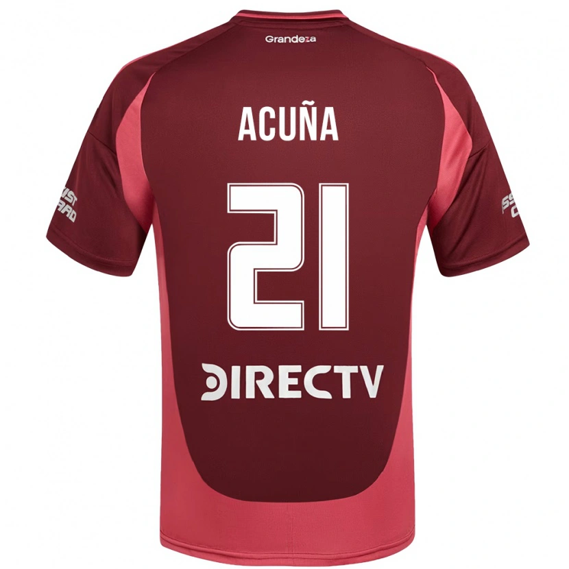 Danxen Niño Camiseta Marcos Acuña #21 Blanco Rojo 2ª Equipación 2025/26 La Camisa México