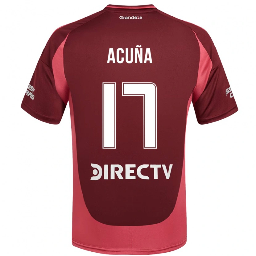 Danxen Niño Camiseta Ayelén Acuña #17 Blanco Rojo 2ª Equipación 2025/26 La Camisa México