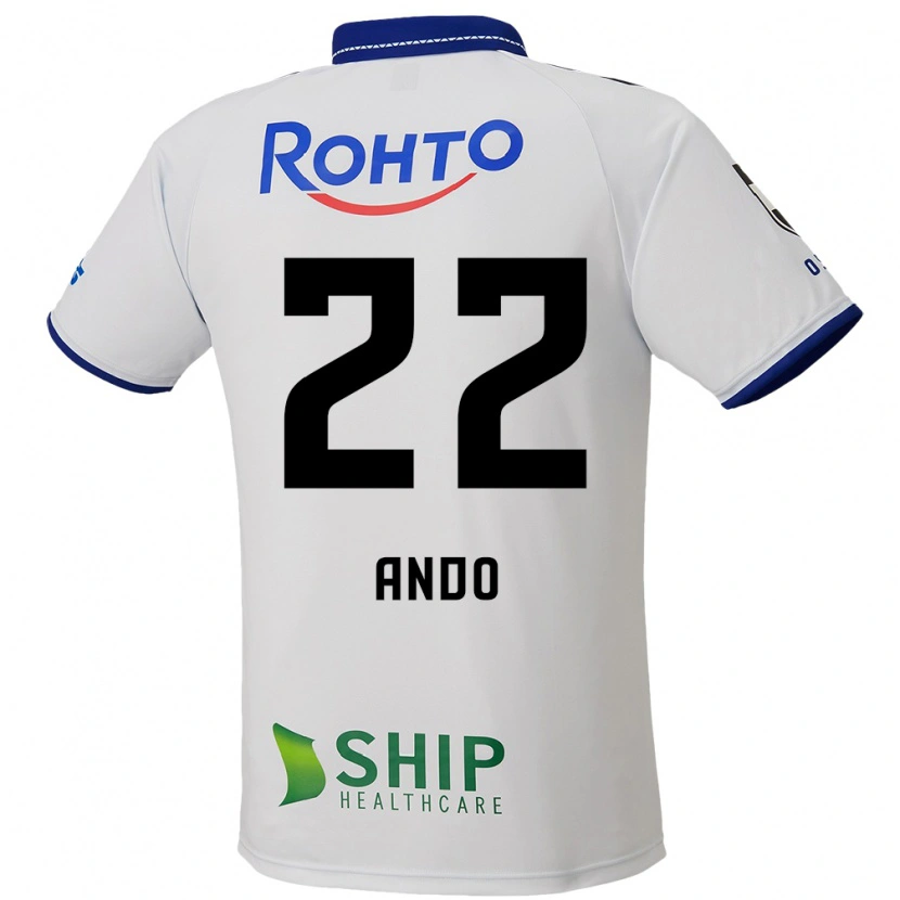 Danxen Niño Camiseta Rikuto Ando #22 Azul Blanco Negro 2ª Equipación 2025/26 La Camisa México