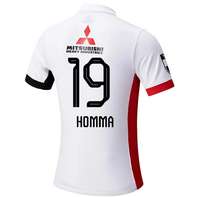 Danxen Niño Camiseta Shion Homma #19 Rojo Blanco 2ª Equipación 2025/26 La Camisa México