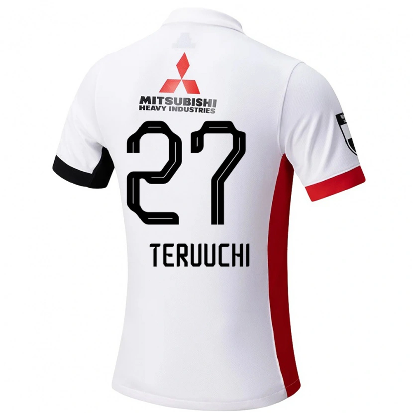 Danxen Niño Camiseta Toshikazu Teruuchi #27 Rojo Blanco 2ª Equipación 2025/26 La Camisa México
