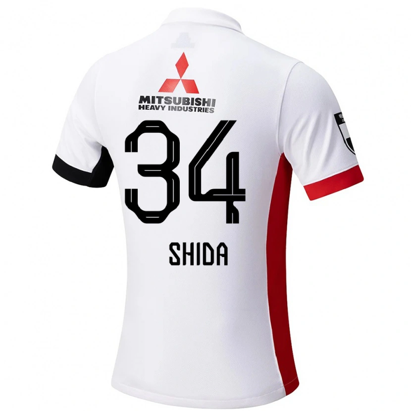 Danxen Niño Camiseta Izuho Shida #34 Rojo Blanco 2ª Equipación 2025/26 La Camisa México