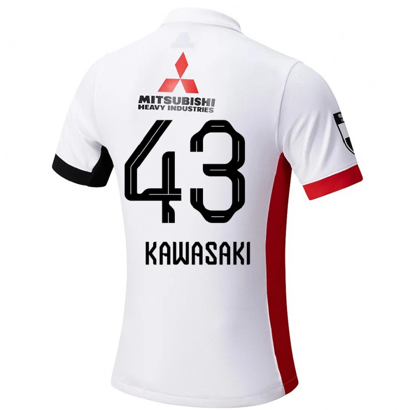 Danxen Niño Camiseta Atsushi Kawasaki #43 Blanco Negro 2ª Equipación 2025/26 La Camisa México