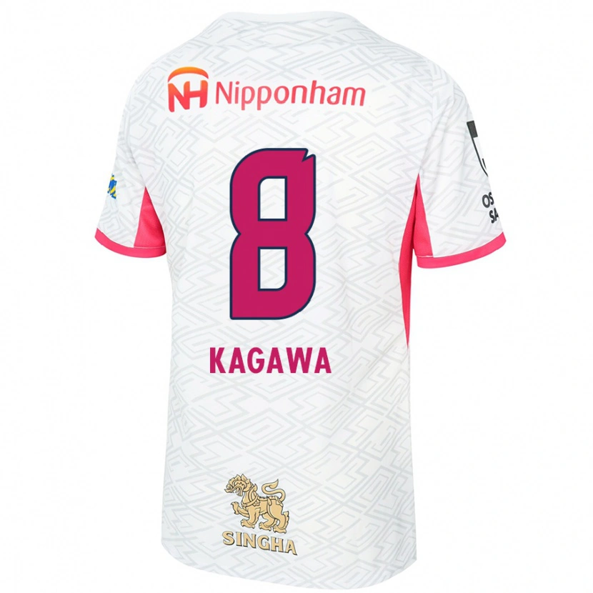 Danxen Niño Camiseta Shinji Kagawa #8 Rosa Sakura Blanco 2ª Equipación 2025/26 La Camisa México