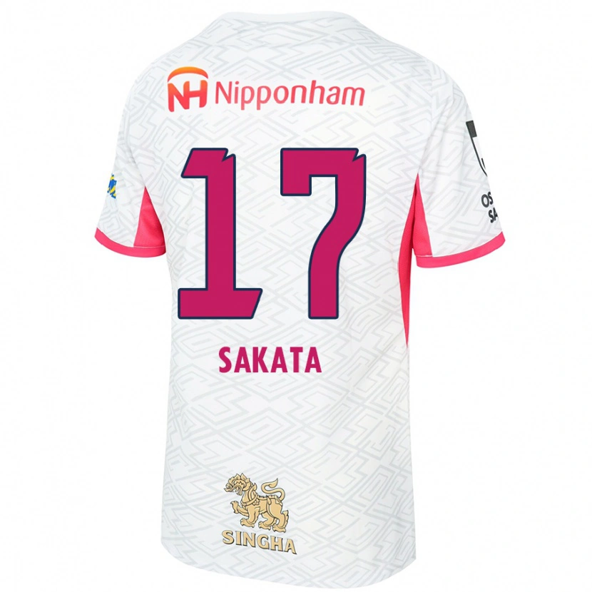 Danxen Niño Camiseta Reiya Sakata #17 Rosa Sakura Blanco 2ª Equipación 2025/26 La Camisa México