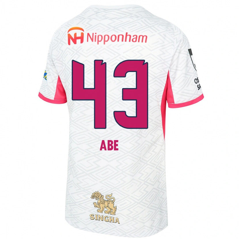 Danxen Niño Camiseta Yosei Abe #43 Rosa Sakura Blanco 2ª Equipación 2025/26 La Camisa México
