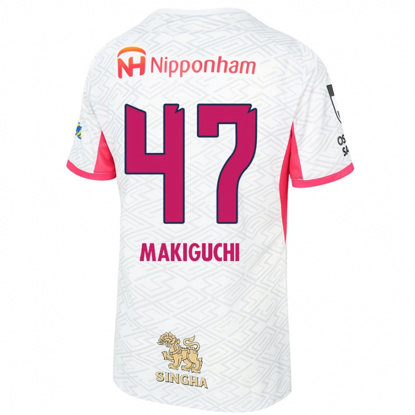 Danxen Niño Camiseta Kazuma Makiguchi #47 Rosa Sakura Blanco 2ª Equipación 2025/26 La Camisa México