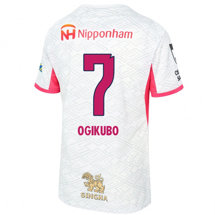 Danxen Niño Camiseta Yuri Ogikubo #7 Rosa Sakura Blanco 2ª Equipación 2025/26 La Camisa México