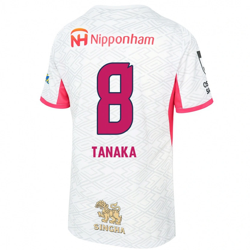 Danxen Niño Camiseta Tomoko Tanaka #8 Blanco Rosa Sakura 2ª Equipación 2025/26 La Camisa México