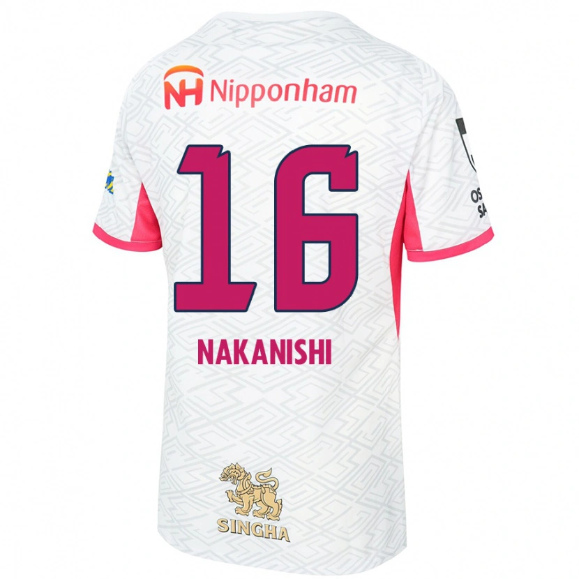 Danxen Niño Camiseta Fuu Nakanishi #16 Rosa Sakura Blanco 2ª Equipación 2025/26 La Camisa México
