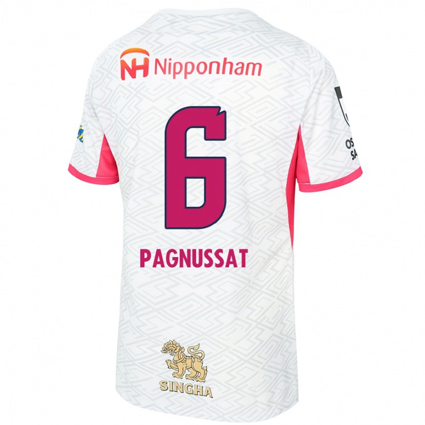 Danxen Niño Camiseta Tiago Pagnussat #6 Blanco Rosa Sakura 2ª Equipación 2025/26 La Camisa México