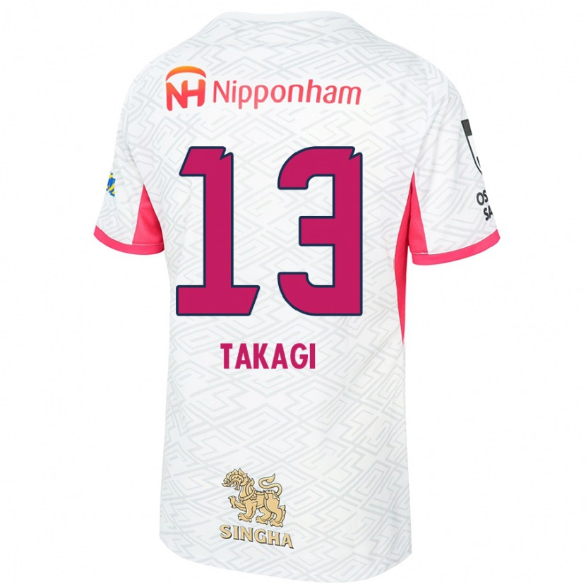 Danxen Niño Camiseta Toshiyuki Takagi #13 Rosa Sakura Blanco 2ª Equipación 2025/26 La Camisa México