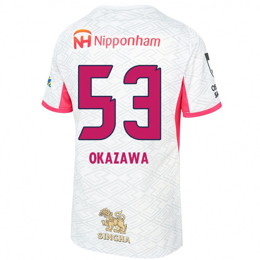 Danxen Niño Camiseta Kosei Okazawa #53 Rosa Sakura Blanco 2ª Equipación 2025/26 La Camisa México