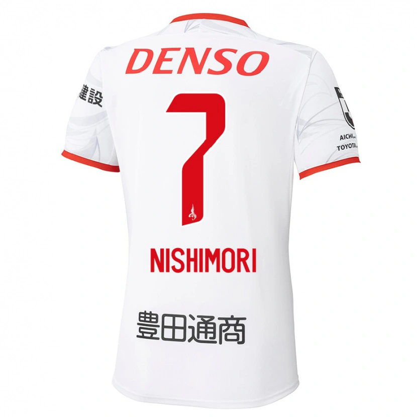 Danxen Niño Camiseta Yuto Nishimori #7 Blanco Rojo 2ª Equipación 2025/26 La Camisa México