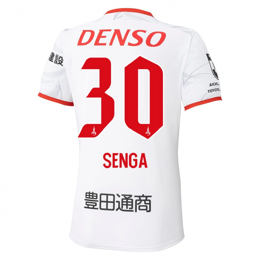 Danxen Niño Camiseta Shotaro Senga #30 Blanco Rojo 2ª Equipación 2025/26 La Camisa México