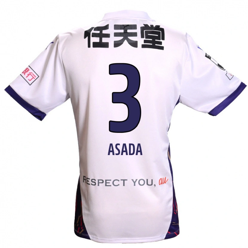 Danxen Niño Camiseta Shogo Asada #3 Morado Blanco Negro 2ª Equipación 2025/26 La Camisa México