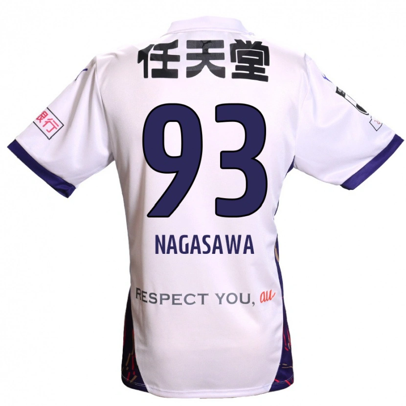 Danxen Niño Camiseta Shun Nagasawa #93 Morado Blanco Negro 2ª Equipación 2025/26 La Camisa México