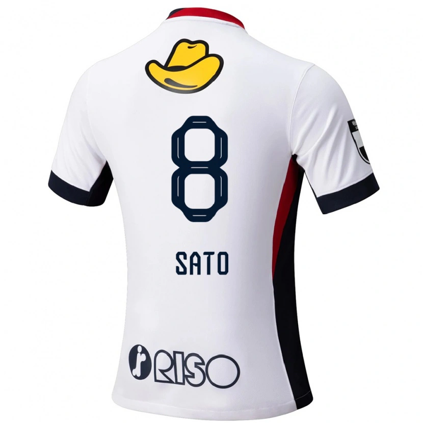 Danxen Niño Camiseta Yuto Sato #8 Rojo Negro 2ª Equipación 2025/26 La Camisa México