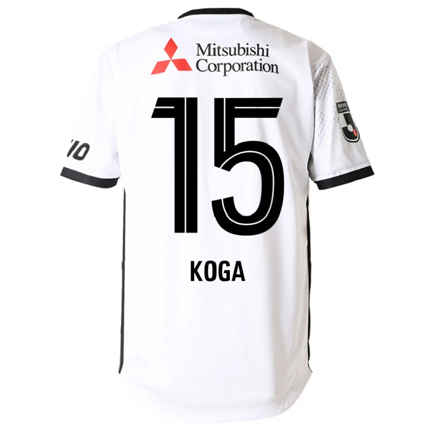 Danxen Niño Camiseta Shun Koga #15 Blanco Negro 2ª Equipación 2025/26 La Camisa México
