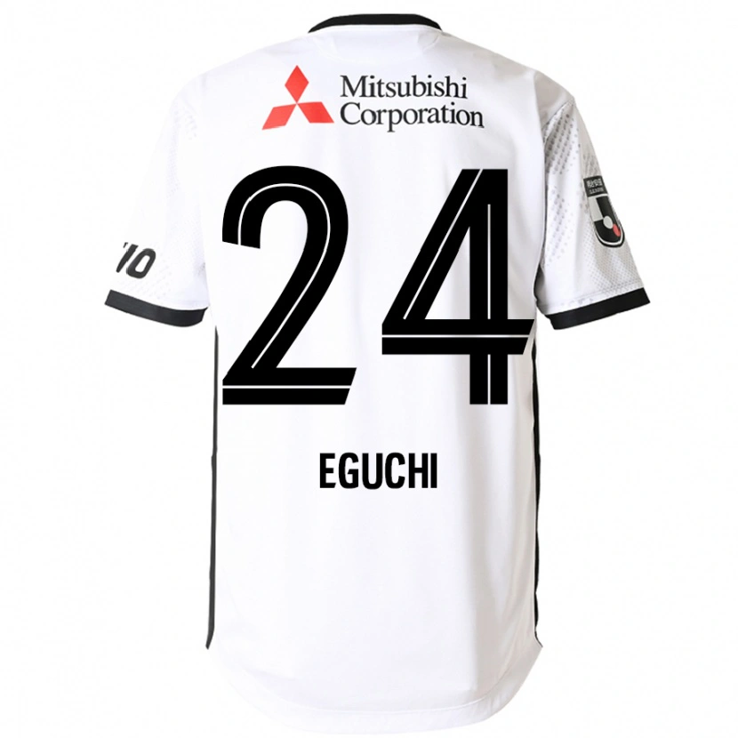 Danxen Niño Camiseta Kaito Eguchi #24 Blanco Negro 2ª Equipación 2025/26 La Camisa México