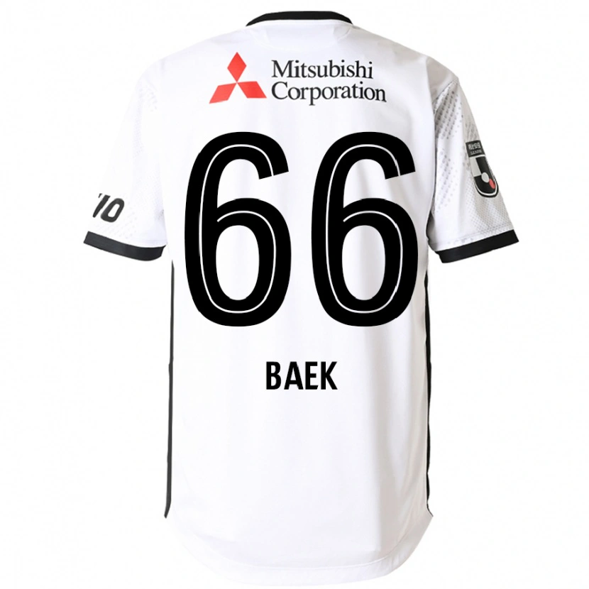 Danxen Niño Camiseta In-Hwan Baek #66 Blanco Negro 2ª Equipación 2025/26 La Camisa México