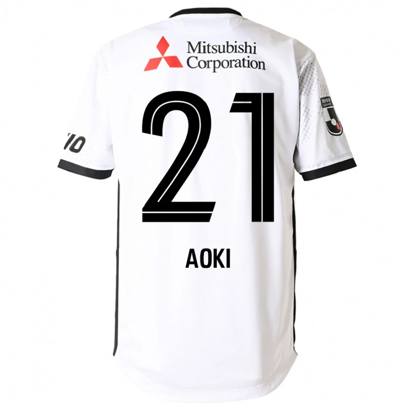 Danxen Niño Camiseta Takuya Aoki #21 Blanco Negro 2ª Equipación 2025/26 La Camisa México