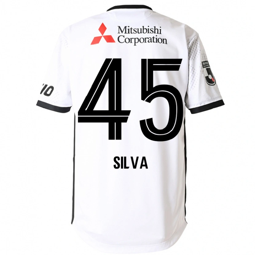 Danxen Niño Camiseta Arthur Silva #45 Blanco Negro 2ª Equipación 2025/26 La Camisa México