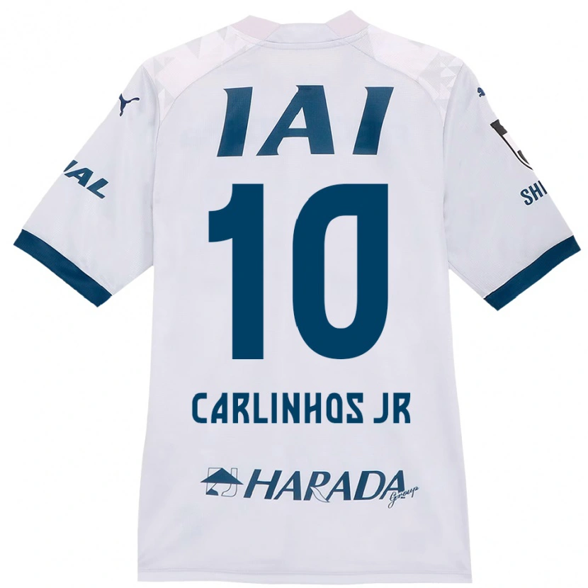 Danxen Niño Camiseta Carlinhos Junior #10 Blanco Azul Real 2ª Equipación 2025/26 La Camisa México