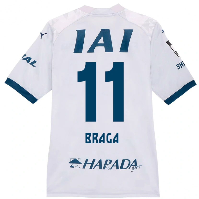 Danxen Niño Camiseta Lucas Braga #11 Blanco Azul Real 2ª Equipación 2025/26 La Camisa México