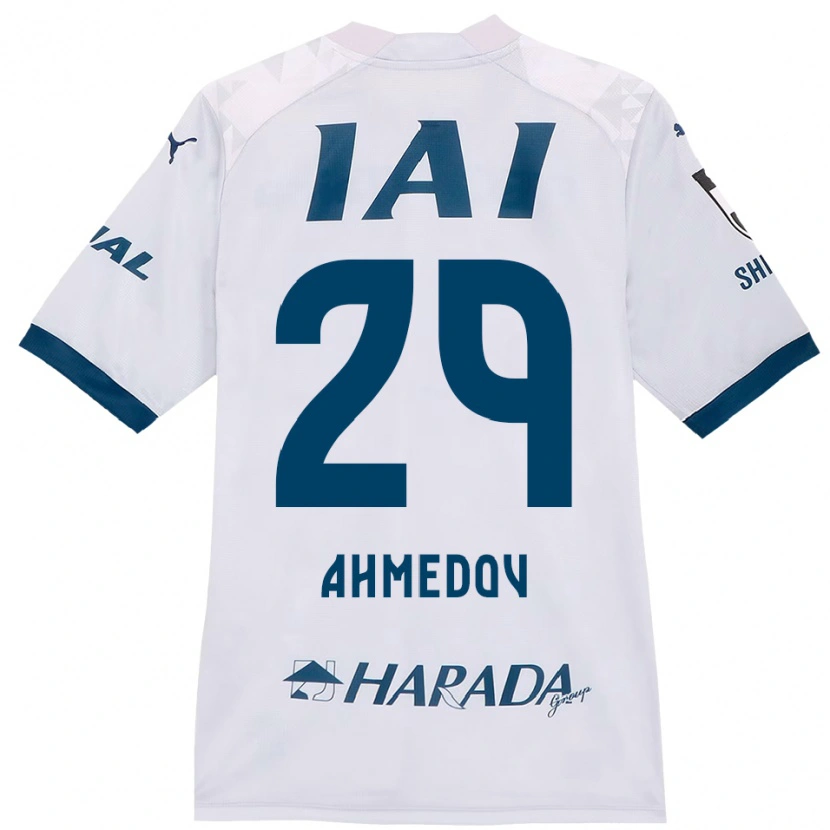 Danxen Niño Camiseta Ahmed Ahmedov #29 Blanco Azul Real 2ª Equipación 2025/26 La Camisa México