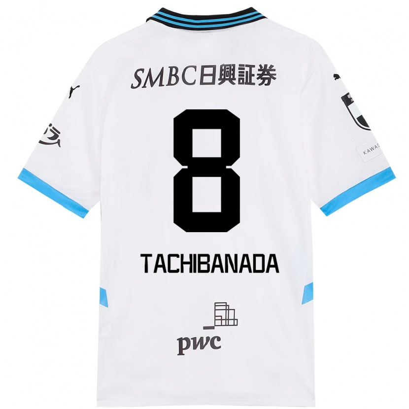 Danxen Niño Camiseta Kento Tachibanada #8 Blanco Azul Celeste 2ª Equipación 2025/26 La Camisa México
