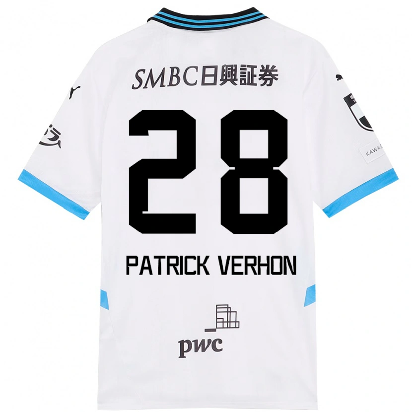 Danxen Niño Camiseta Patrick Verhon #28 Blanco Azul Celeste 2ª Equipación 2025/26 La Camisa México
