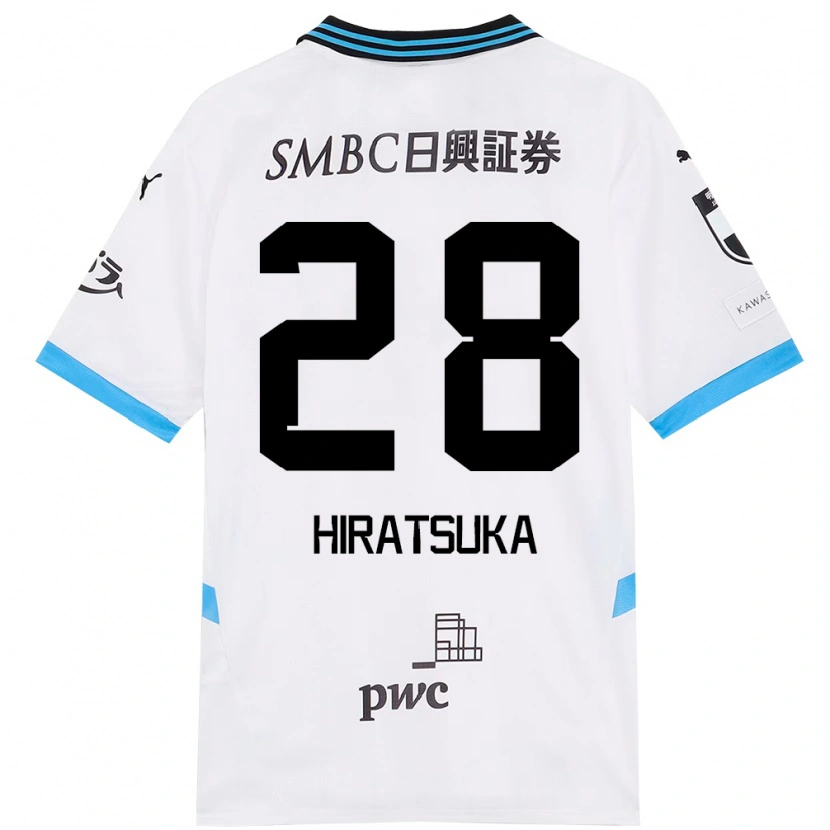 Danxen Niño Camiseta Hayato Hiratsuka #28 Blanco Azul Celeste 2ª Equipación 2025/26 La Camisa México