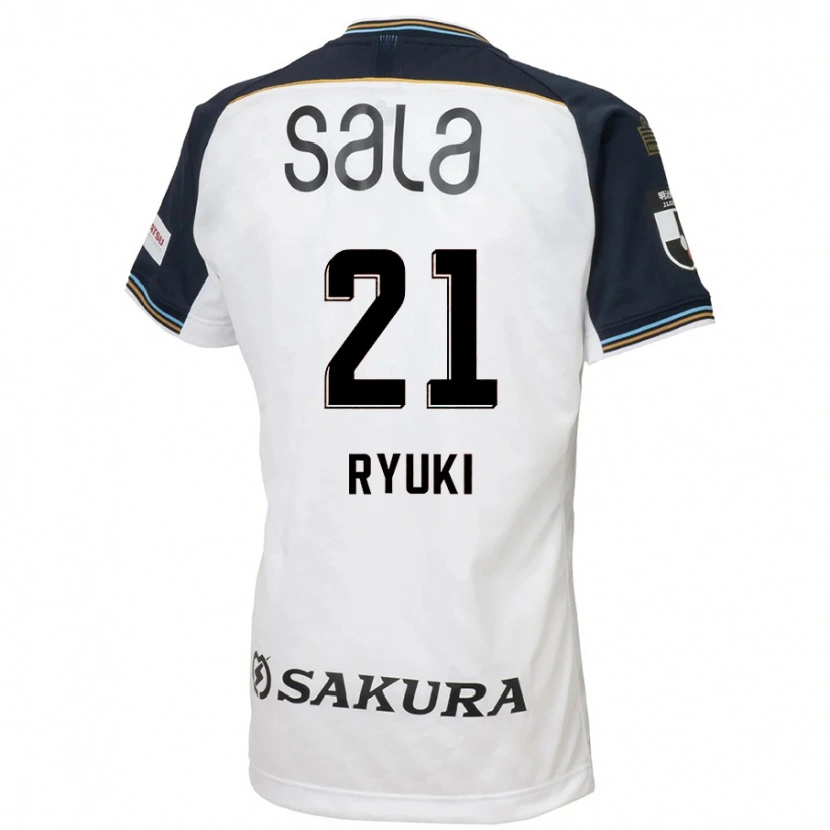 Danxen Niño Camiseta Ryuki Miura #21 Blanco Negro 2ª Equipación 2025/26 La Camisa México