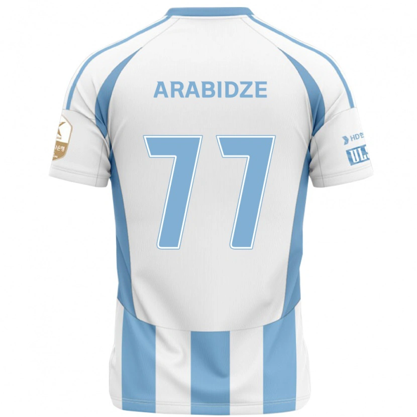 Danxen Niño Camiseta Giorgi Arabidze #77 Azul Real Amarillo 2ª Equipación 2025/26 La Camisa México