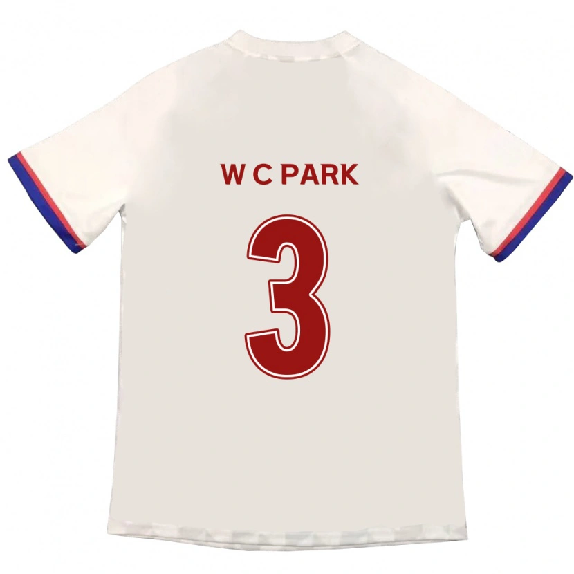 Danxen Niño Camiseta Cheol-Woo Park #3 Blanquecino Rojo 2ª Equipación 2025/26 La Camisa México