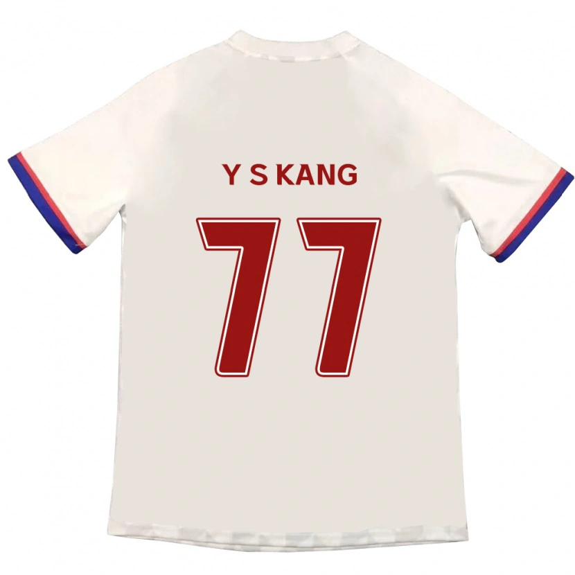 Danxen Niño Camiseta Sang-Yun Kang #77 Blanquecino Rojo 2ª Equipación 2025/26 La Camisa México