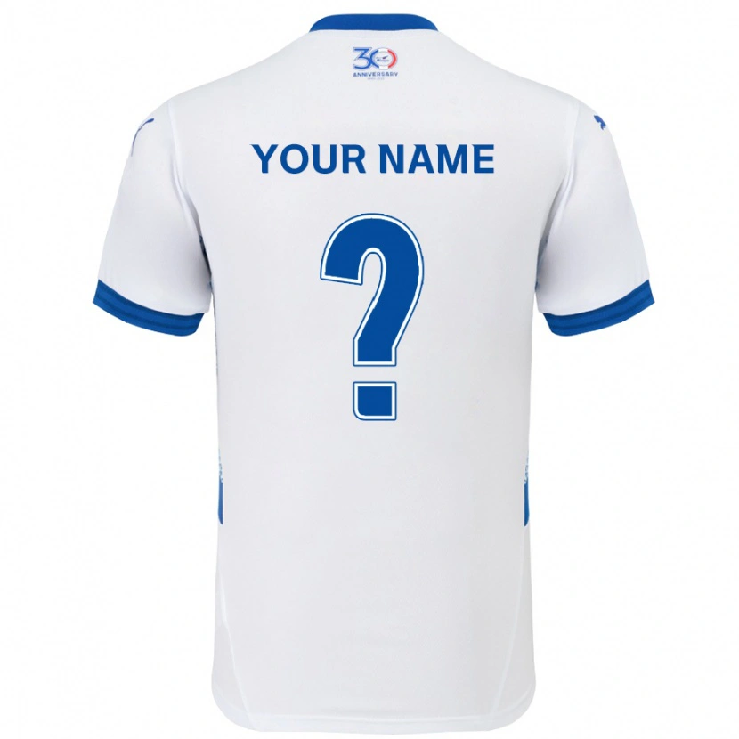 Danxen Niño Camiseta Su Nombre #0 Azul Real Blanco 2ª Equipación 2025/26 La Camisa México