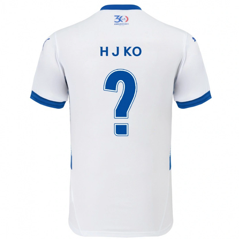 Danxen Niño Camiseta Jong-Hyun Ko #0 Azul Real Blanco 2ª Equipación 2025/26 La Camisa México