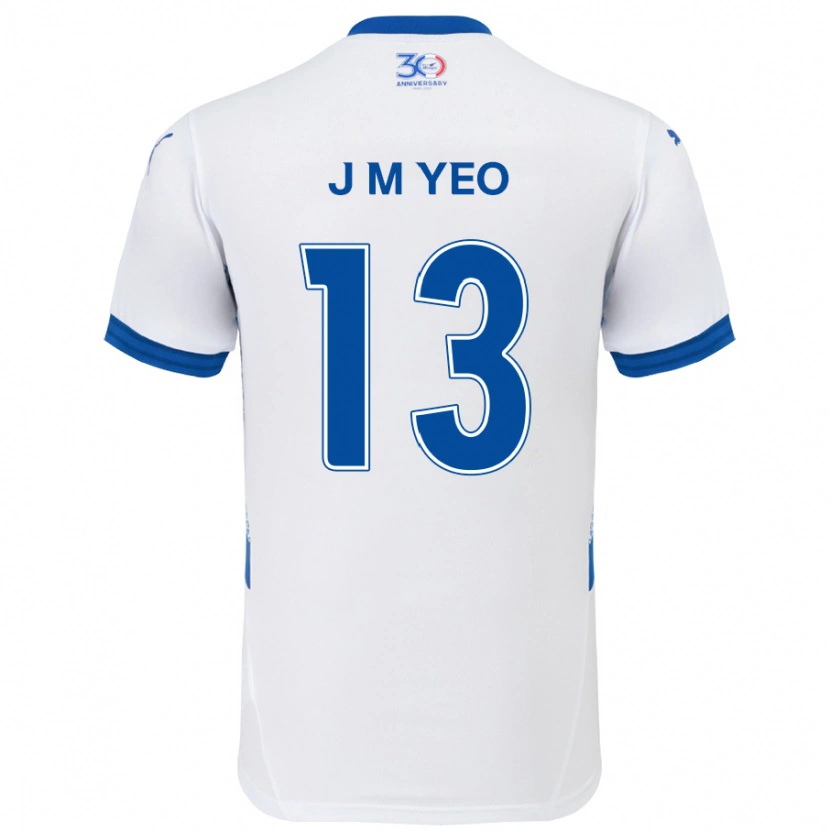 Danxen Niño Camiseta Min-Jun Yeo #13 Azul Real Blanco 2ª Equipación 2025/26 La Camisa México