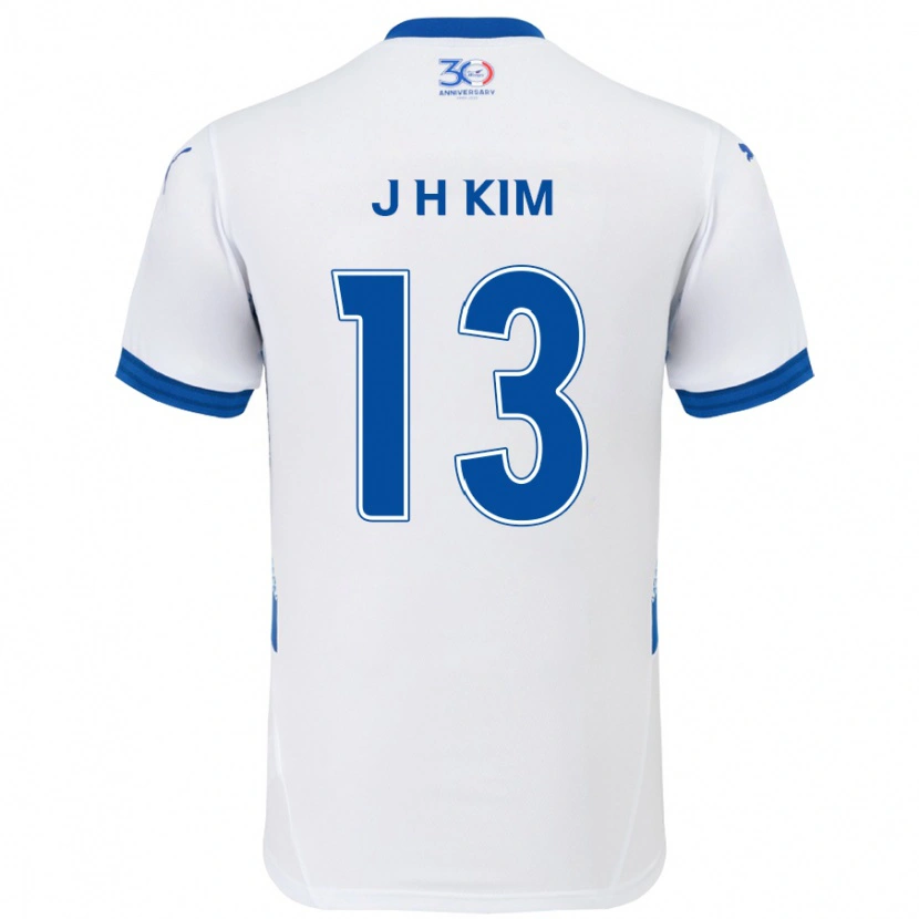 Danxen Niño Camiseta Jung-Hoon Kim #13 Azul Real Blanco 2ª Equipación 2025/26 La Camisa México
